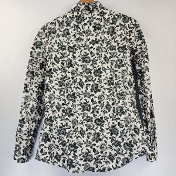 Thakoon For Design Nation Womens Blouse Size Small Button Up Floral Ruched - Picture 3 of 12